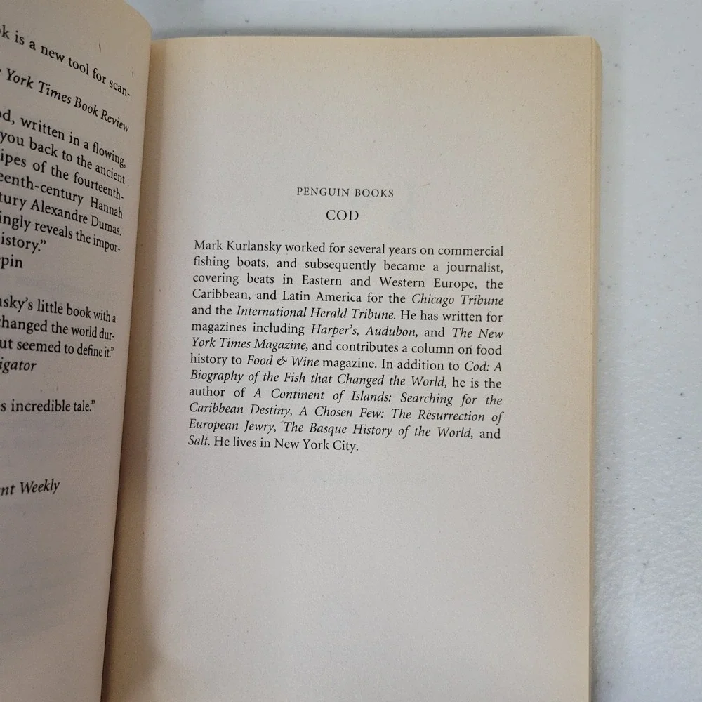 Cod A Biography of the Fish That Changed the World Mark Kurlansky‎ Penguin 1998